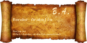 Bender Arabella névjegykártya